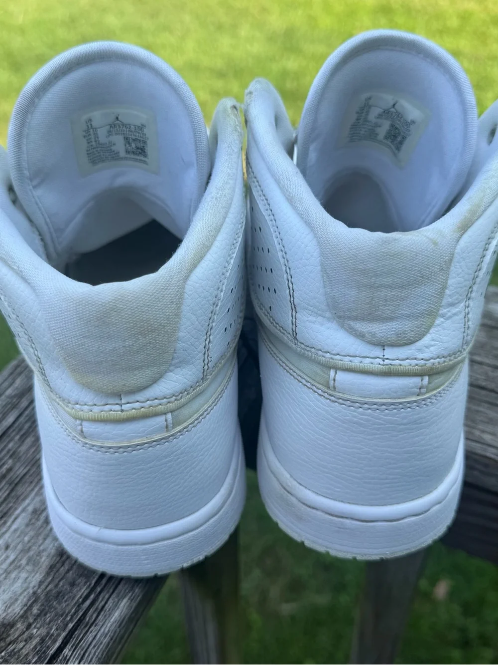 Jordan White High-Top Sneaker Inner Label View